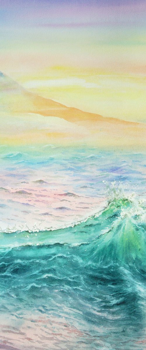 The Sea is Tender Only in the Early Morning by Olga Beliaeva Watercolour