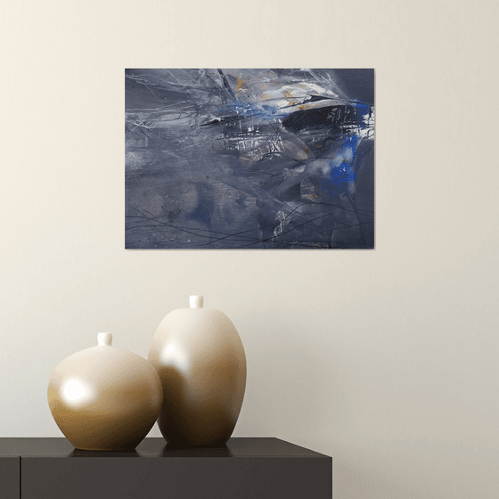 Small Grey Lightscape Abstract Art by Kloska Ovidiu