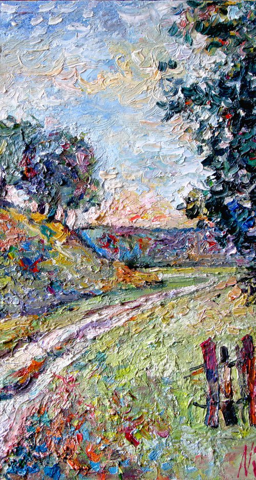 Tree and road. by Nikifor Swiristuhin