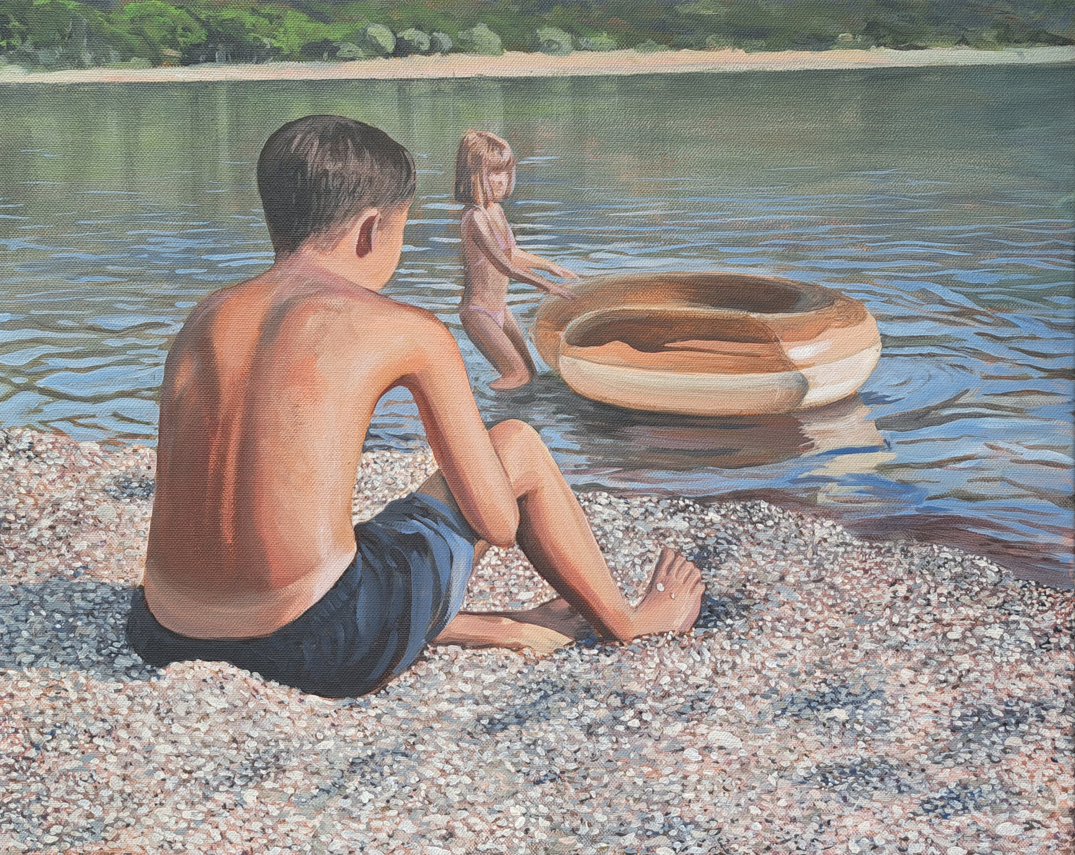 Photorealistic Landscape Acrylic Painting By Andromachi Giannopoulou, 20 X 16, Summer, Original Artwork