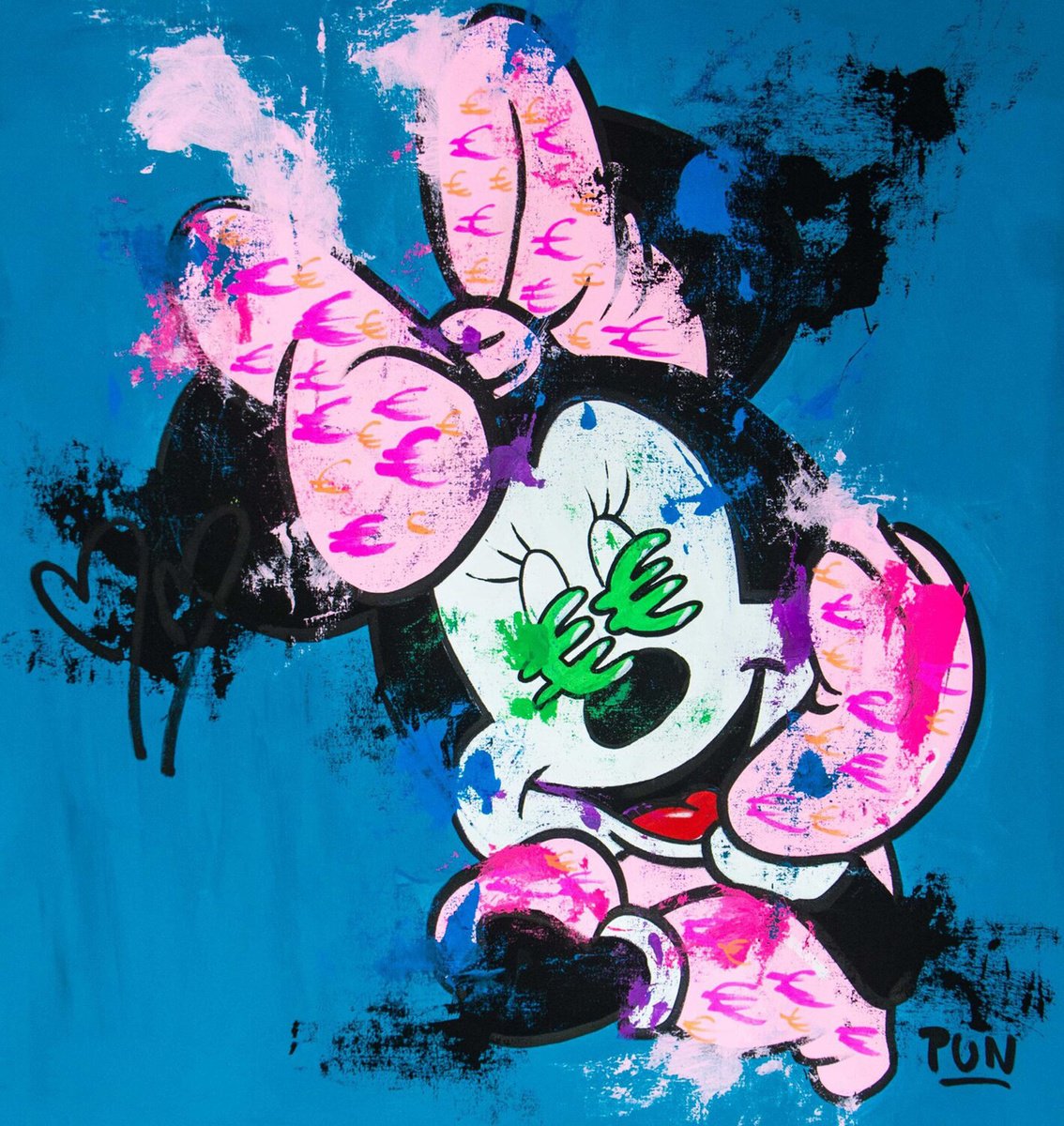 Impressionistic Landscape Acrylic Painting By Carlos Pun Art, 28 X 28, Minerva Euro Eyes Over Blue, Original Artwork