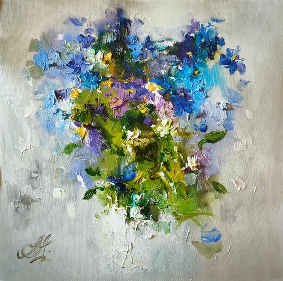 Valentines Floral oil painting