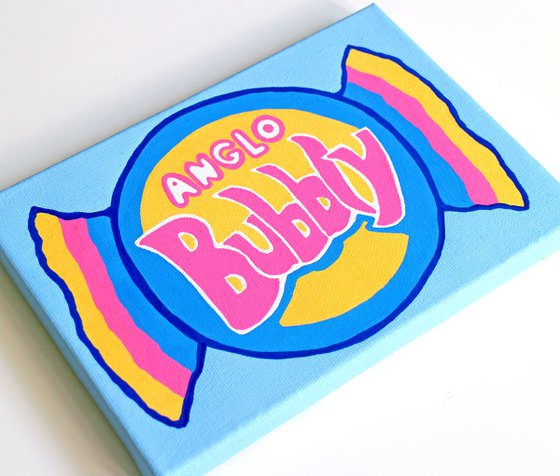 Anglo Bubbly Bubblegum Pop Art on Canvas