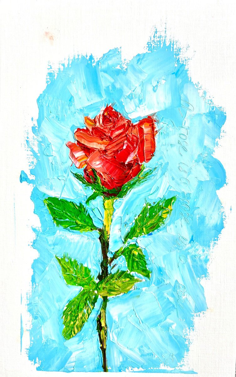 Expressive Botanical Drawing By Lena Smirnova, 6 X 9", A Rose Is A Rose, Original Artwork
