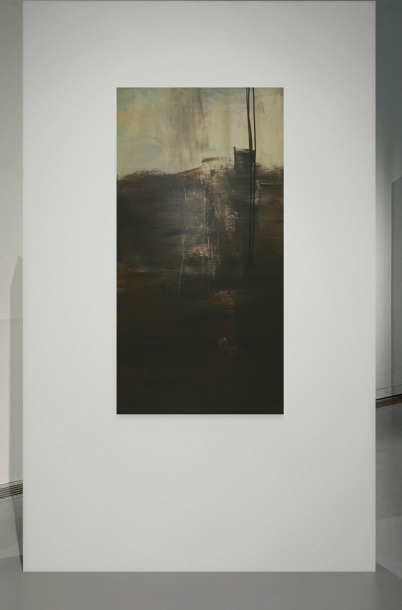 Organic Abstract Acrylic Painting By Kris Haas, 24 X 48", Saying Hi To Me That Was The Stranger, Original Artwork