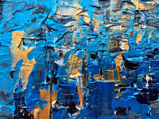 The Blue Sound - TEXTURED ABSTRACT ART – MODERN PAINTING. READY TO HANG!