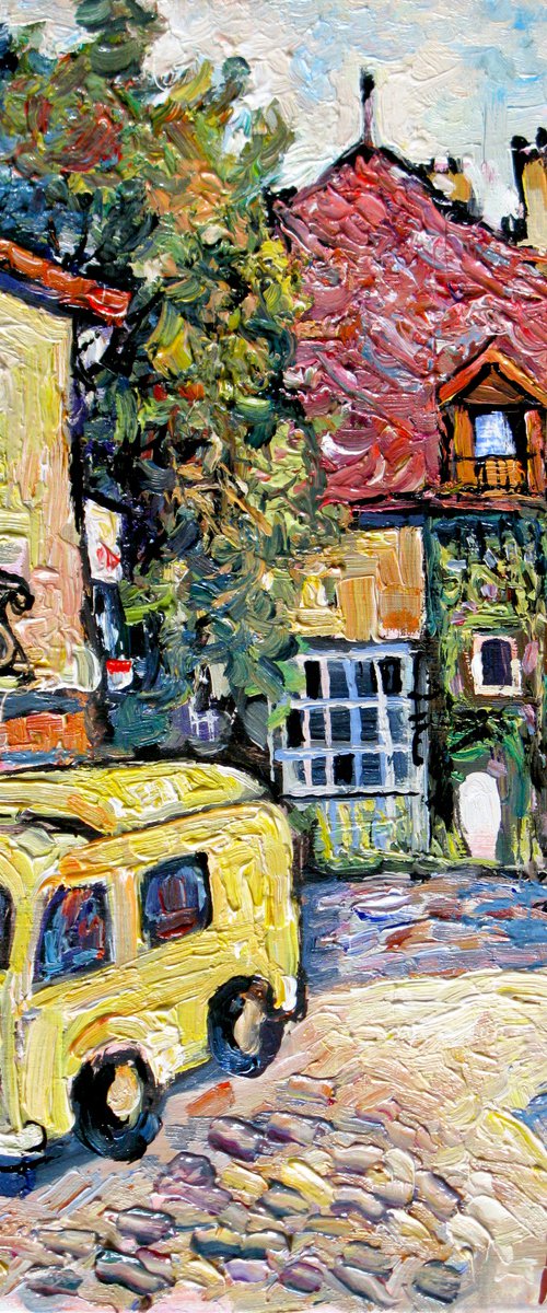 Crossroads and candy store. by Nikifor Swiristuhin