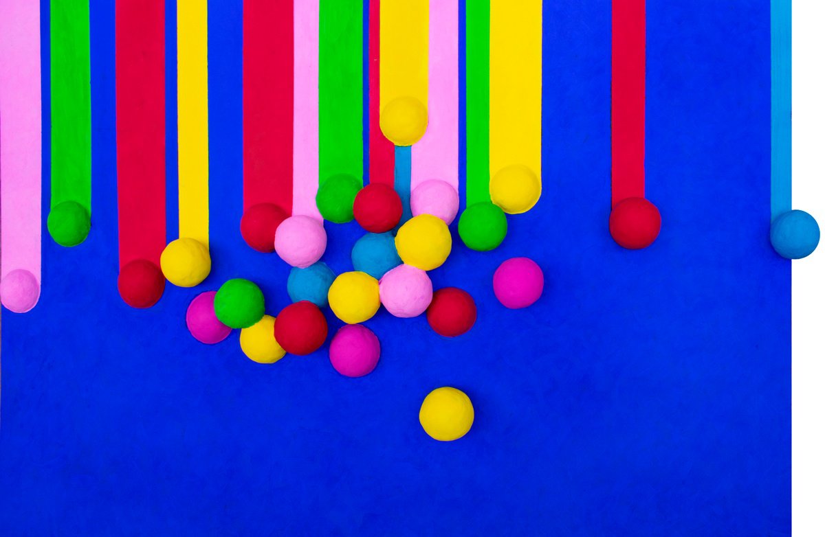 Abstract Sculpture , Play Dough Balls By Milena Nicosia, 48 X 31, Artwork For Sale On Artfinder