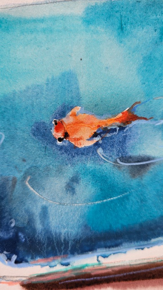 Cat and Fish Illustration