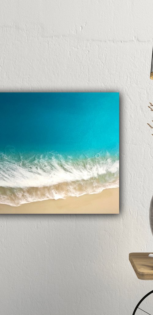White Sand Beach #14 Ocean Painting by Ana Hefco