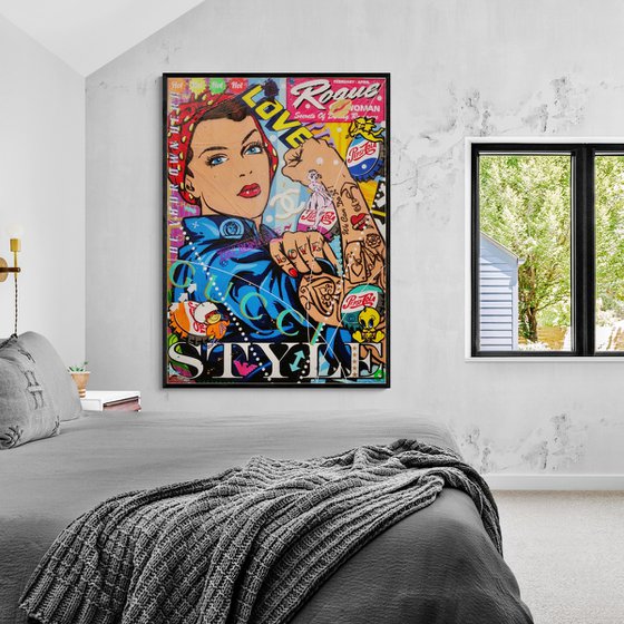 Rosie Styling 140cm x 100cm Textured Urban Pop Art