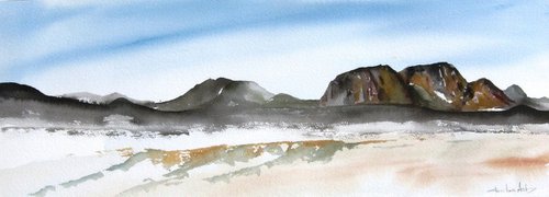 Hermit's Peak - Original Watercolor & Ink Painting by CHARLES ASH