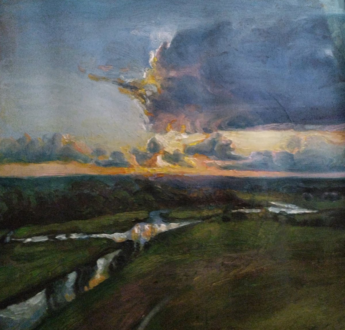 Landscape Oil Painting By Viktoria Deri, 11 X 11", Landscape, Original Artwork