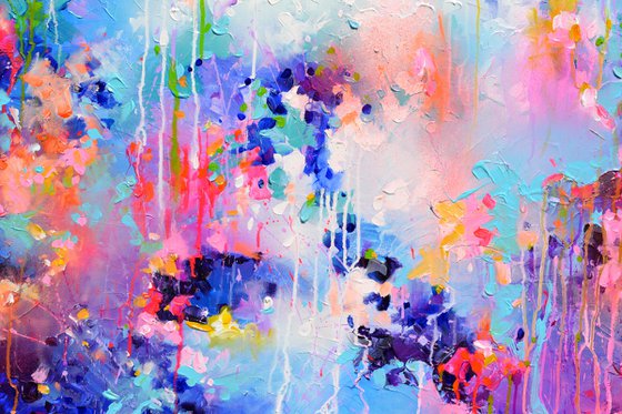 Fresh Moods 83 - Large Abstract Pallet Knife Relief Painting