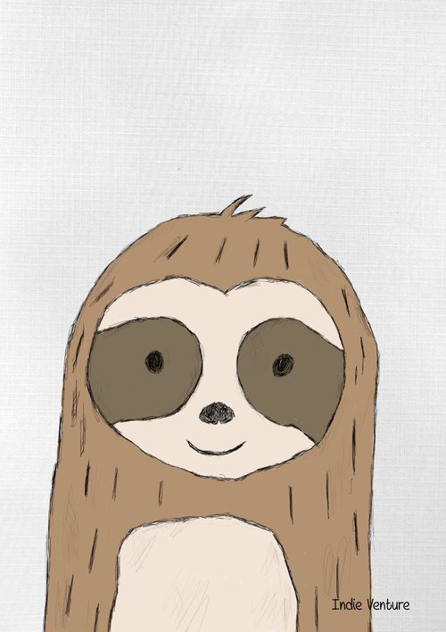 Sloth by Indie Flynn-Mylchreest of MeriLine Art