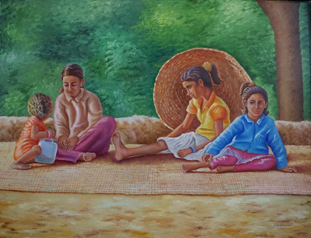 4 Children Playing by Ramya Sadasivam