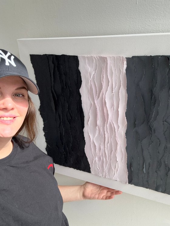 Minimalist Black and Gray Textured Abstract