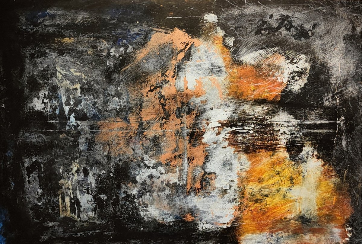 Abstract Acrylic Painting By Carlos Alberto Rizzotti, 47 X 31, Racconto, Original Artwork