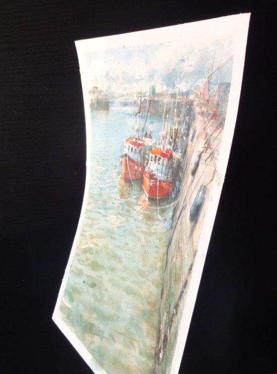 Red boats, Arbroath harbour