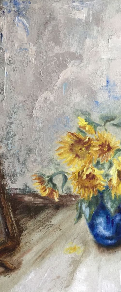 Yesterday's Gone  Impressionist Flowers / Still Life by Rebecca Pells