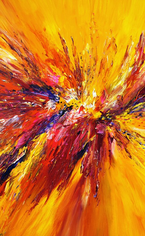 Yellow Red Abstraction XL 2 by Peter Nottrott
