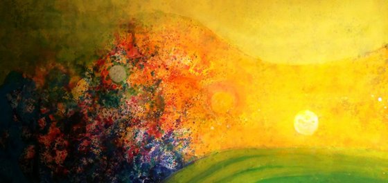 Morning glory with sunrise,very large canvas -425cm x125cm.