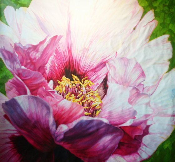 Peony painting large format painting peony flowers on canvas