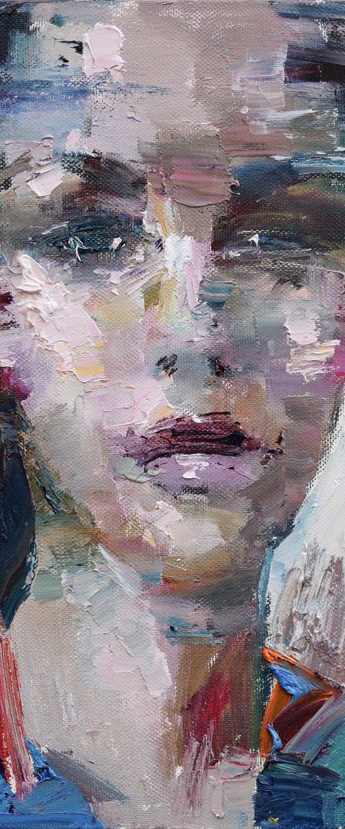 In her eyes - woman portrait painting by Anastasiia Valiulina