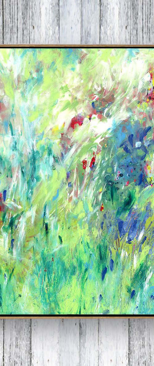 Lost In A Meadow - Abstract Floral art painting by Kathy Morton Stanion by Kathy Morton Stanion