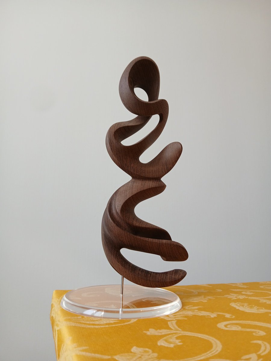 Abstract Wood Sculpture , Amala By Massimiliano Capraro, 5 X 14, Artwork For Sale On Artfinder