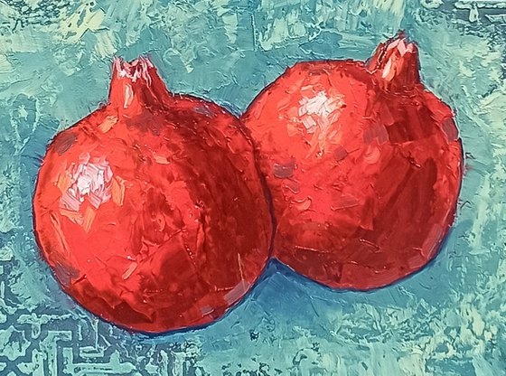 Pomegranates: A Textured Contrast