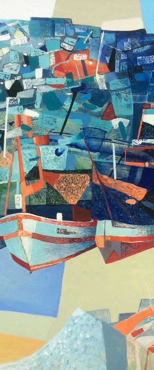 Blue abstract art, modern abstract by Kate Kulish
