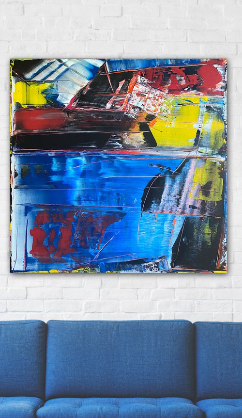 "Elevate" - Original PMS Large Abstract Acrylic Painting On Canvas - 36" x 36" by Preston M. Smith (PMS)