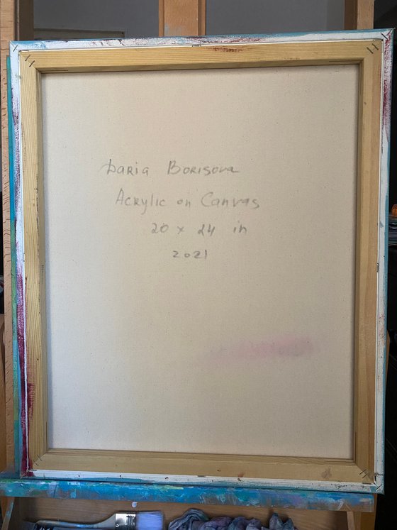 Blue Leopard. Acrylic painting on canvas