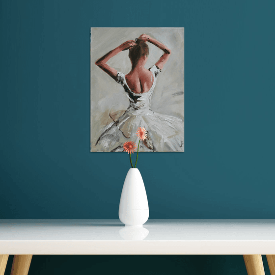 Enlighten study  3-Ballerina- woman Painting on canvas