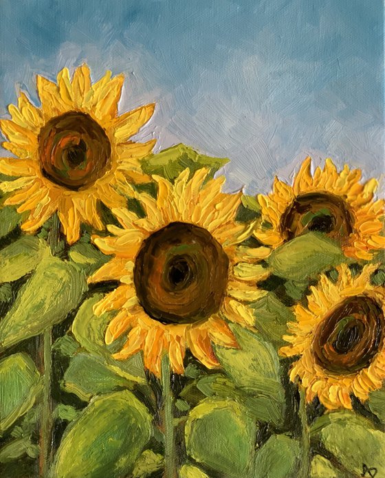 Sunflowers on a sunny day