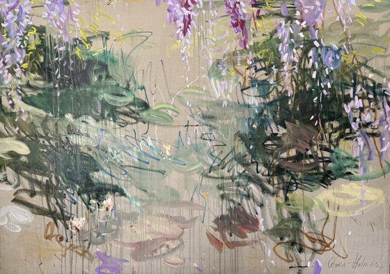 Wisteria over the pond