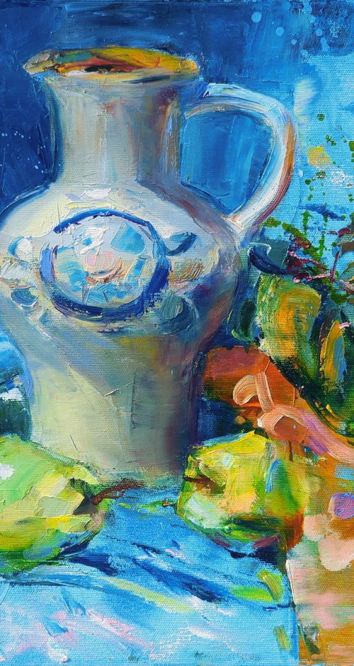 Still life with quince by Helen Shukina