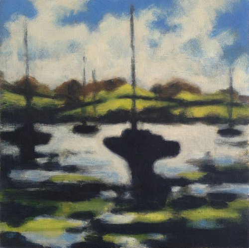 Boats on the estuary 3 by Hugo Lines