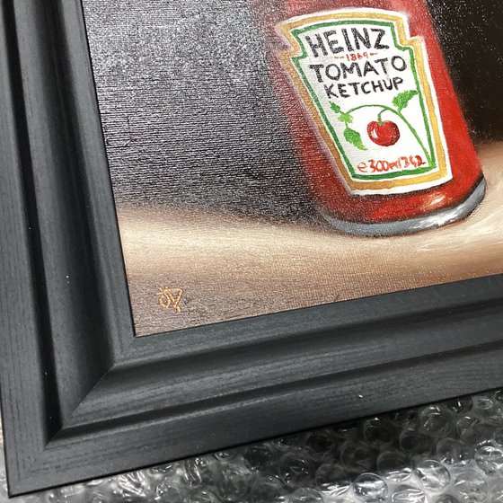Tomato ketchup still life