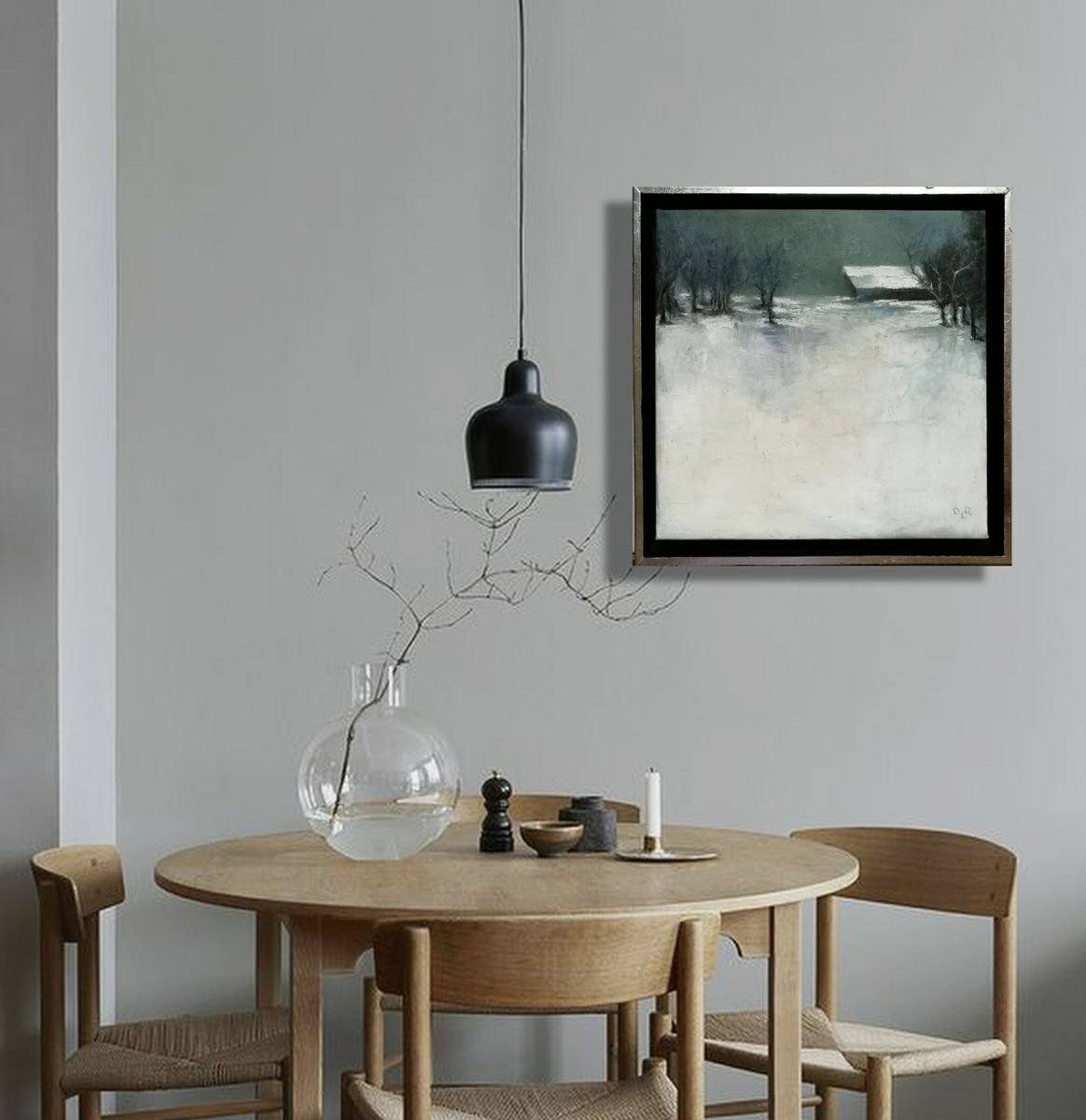 Impressionistic Landscape Oil Painting By Daniela Roughsedge, 12 X 12, Winter Landscape, Original Artwork