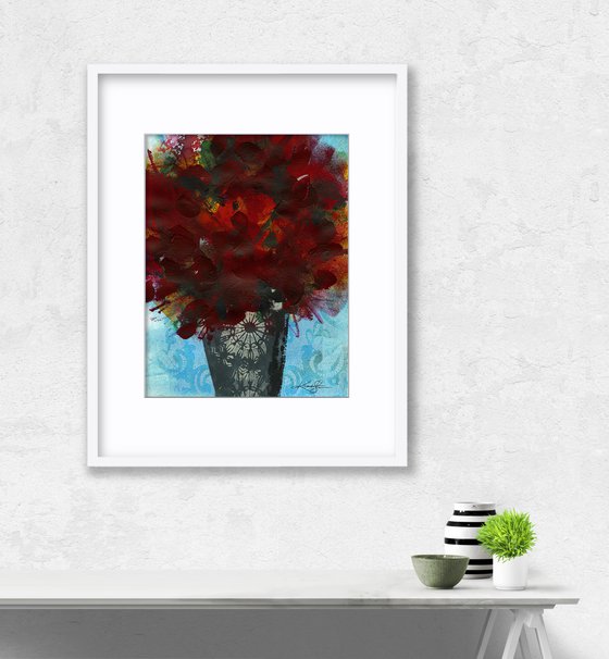 Blooms Of Joy 21 - Vase Of Flowers Painting by Kathy Morton Stanion