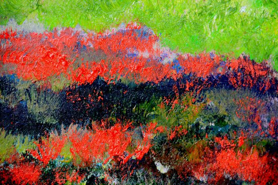 red landscape original oil paintings on canvas 91x121cm