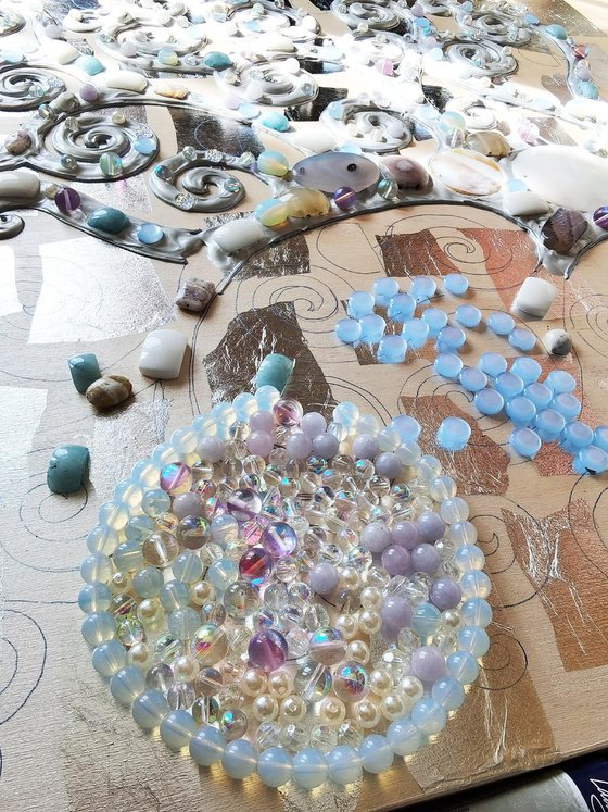 Soul tree. Precious stones art