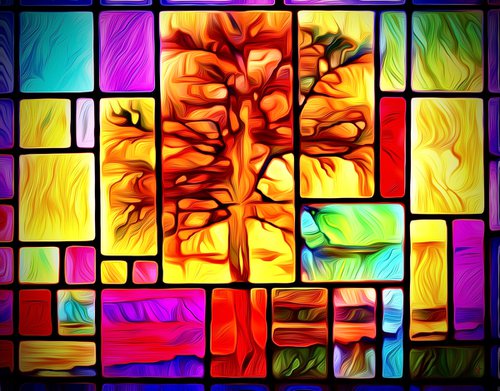 Through stained glass 4 by Tony Roberts