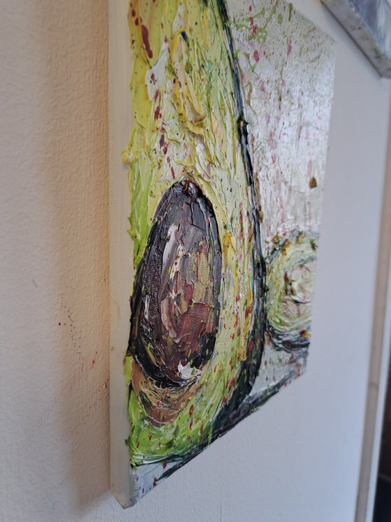 Avocado impasto painting