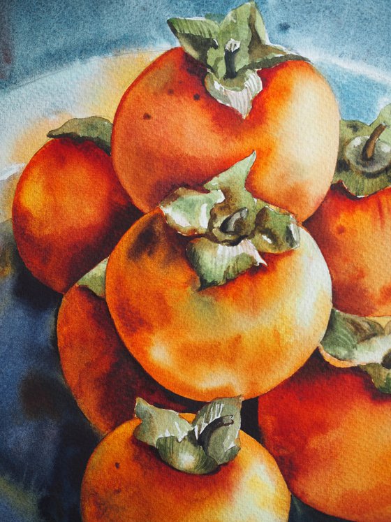 Still life with persimmons