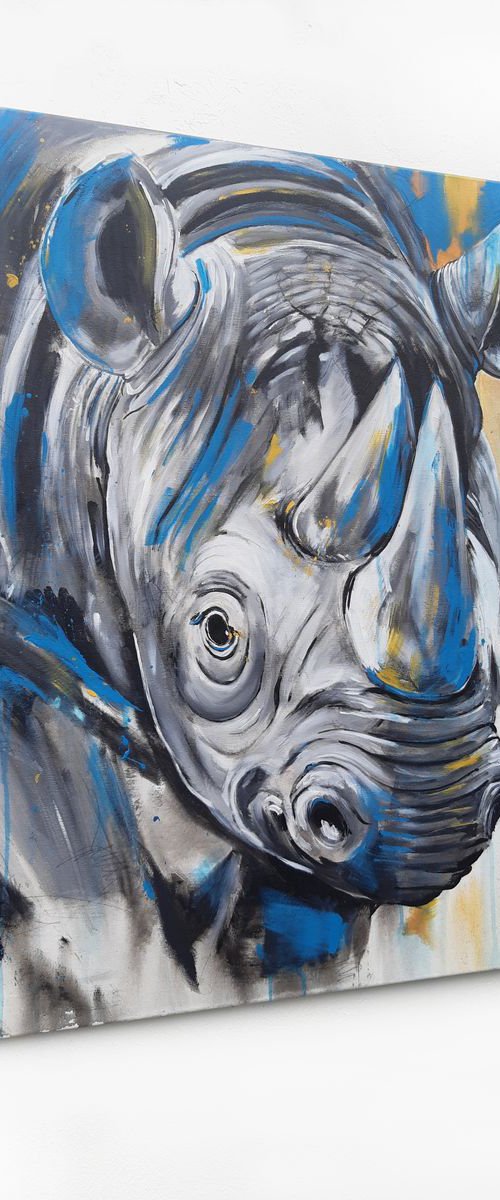 Rhino #3 - Work Series 'One of the big five' by Stefanie Rogge