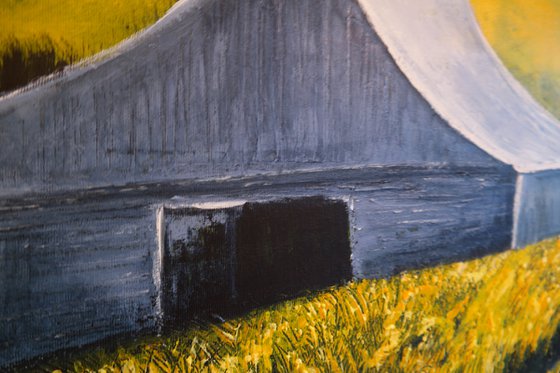 The Barn with yellows - Fields and Colors Series