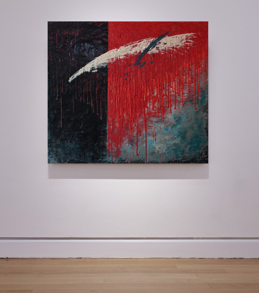 Abstract Painting By Rumen Spasov, 30 X 27", "Clarification", Original Artwork